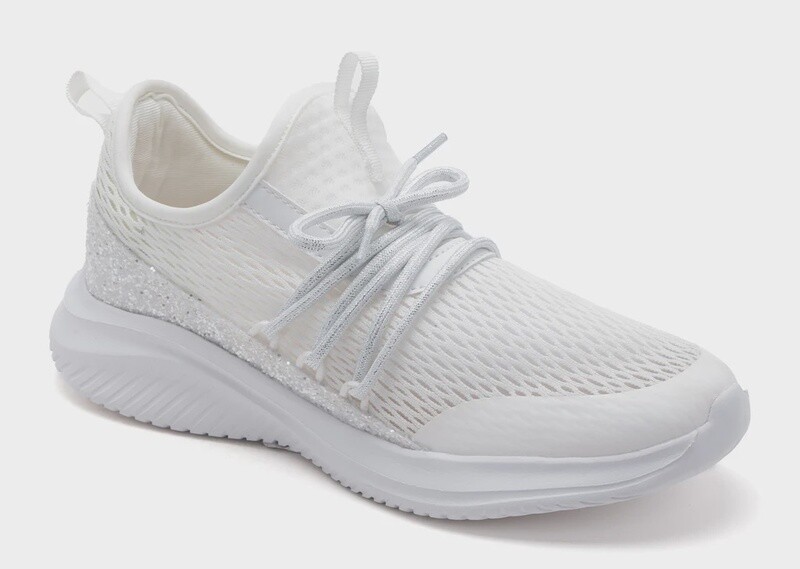 Corky&#39;s Soft Serve Chunky White Glitter Sneaker