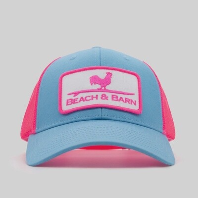 Beach and Barn Cooler Medium Snapback - Blue/Neon Pink