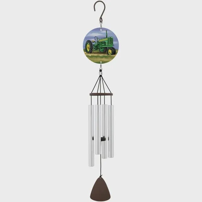 Picture Perfect Green Tractor Wind Chimes