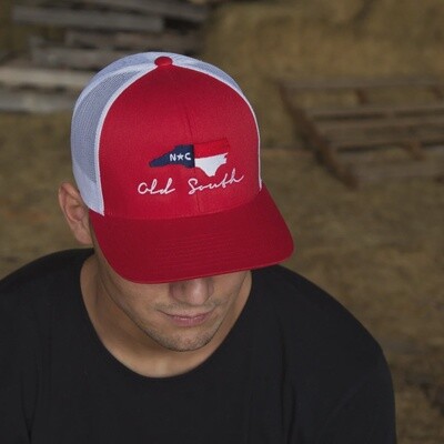 Old South NC Trucker Hat-Red/White