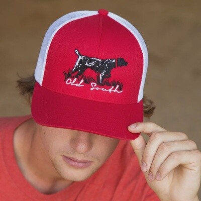 Old South Pointer Trucker Hat-Red/White