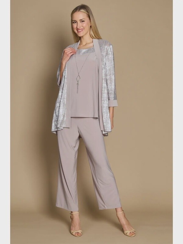 Metallic Printed Formal Pantsuit Set
