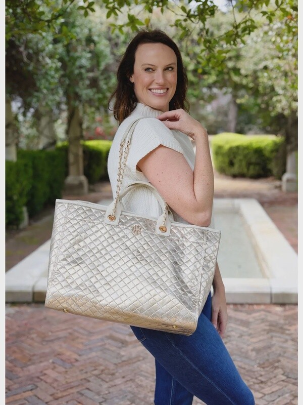 Caroline Hill Melissa Tote Bag-Champagne Pop