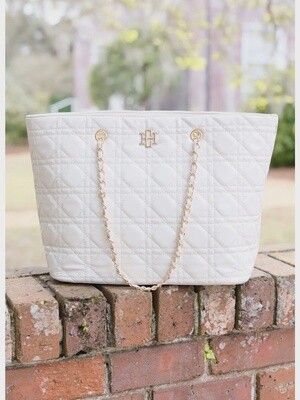 Caroline Hill Quentin Quilted Tote-Ivory