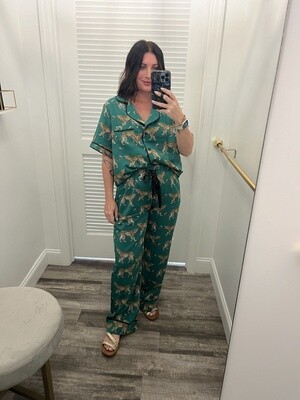 ONLINE EXCLUSIVE Cheetah Short Sleeve Pajama Set