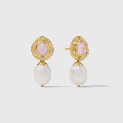 Julie Vos Clementine Iridescent Rose Pearl Drop Earrings