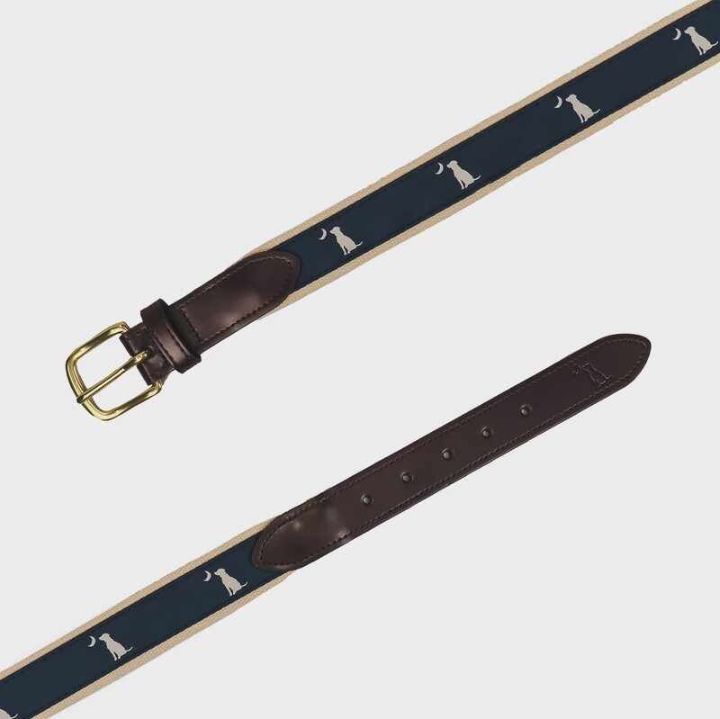 Local Boy Outfitters Blue Dog &amp; Moon Ribbon Belt