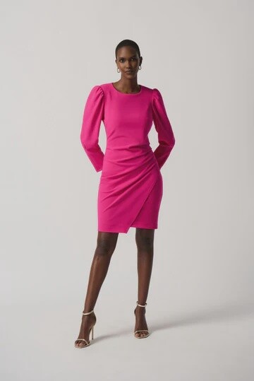 Joseph Ribkoff Stretch Twill Sheath Dress with Puff Sleeves