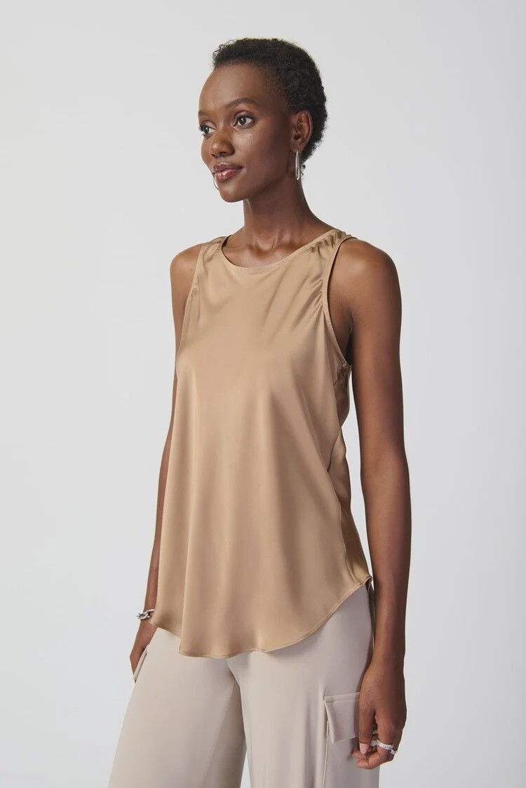 Joseph Ribkoff Satin Fit and Flare Sleeveless Top