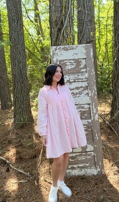 ONLINE EXCLUSIVE Button Down Waffle Boho Dress