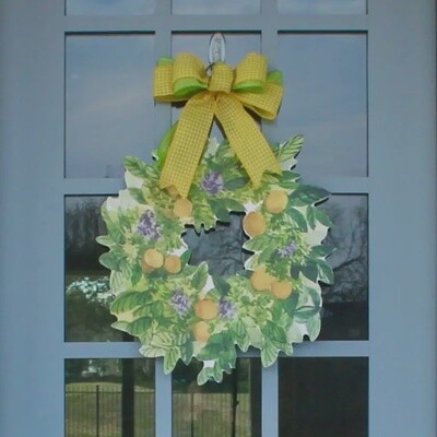 Front Porch Elegance Lemon Wreath Door Hanger
