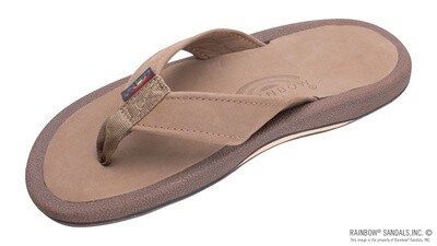 Rainbow Sandals Men&#39;s Navigator - Orthopedic with Arch a Leather Top and Tapered Strap - Dark Brown
