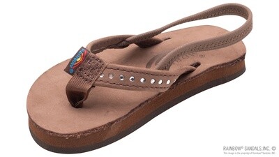 Rainbow Sandals Kids Crystal Premier Leather 1/2" Narrow Strap - Expresso