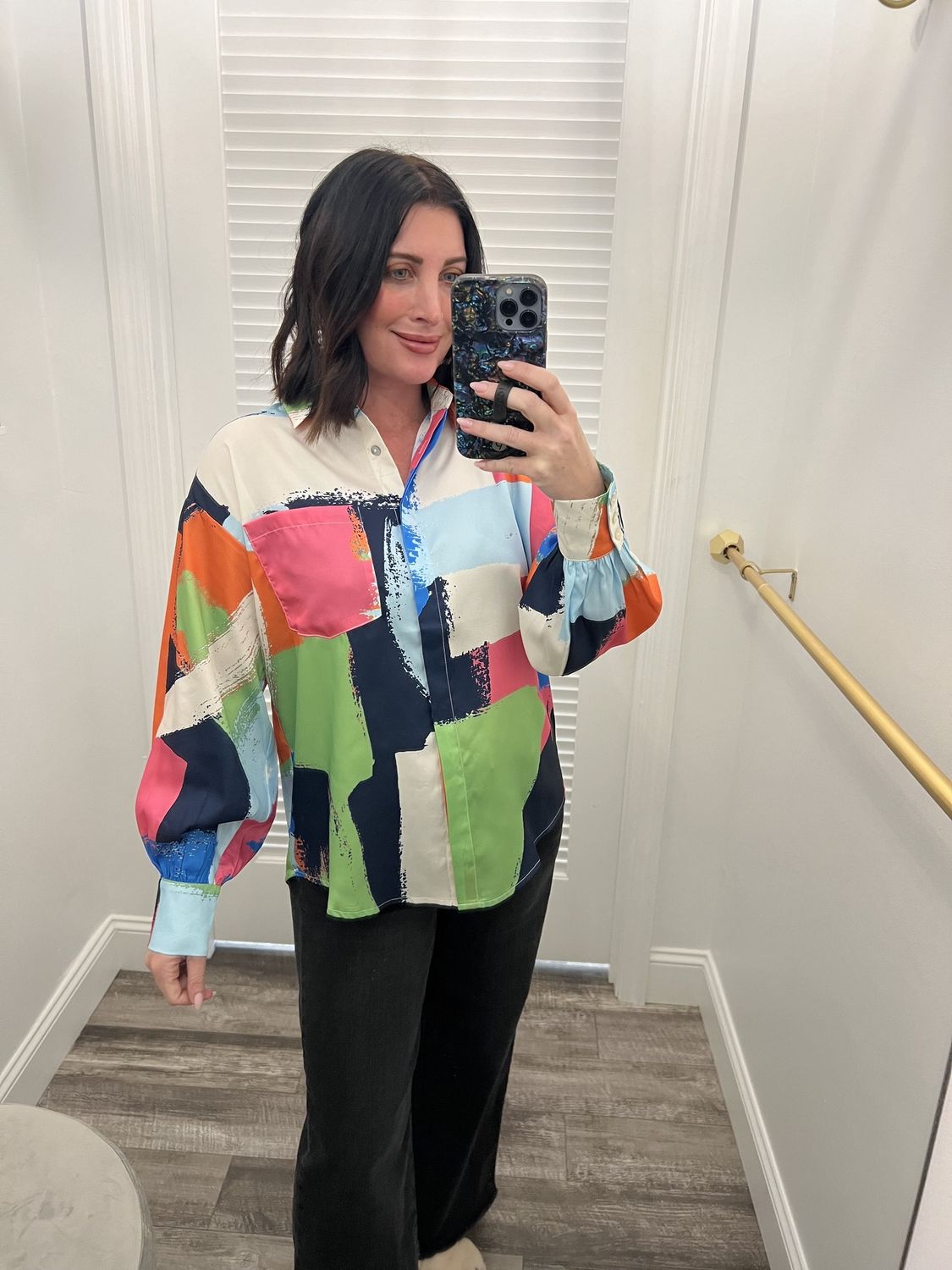 Jade Multi Brush Oversize Shirt