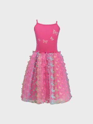 Pink Poppy Rainbow Butterfly Hot Pink Dress