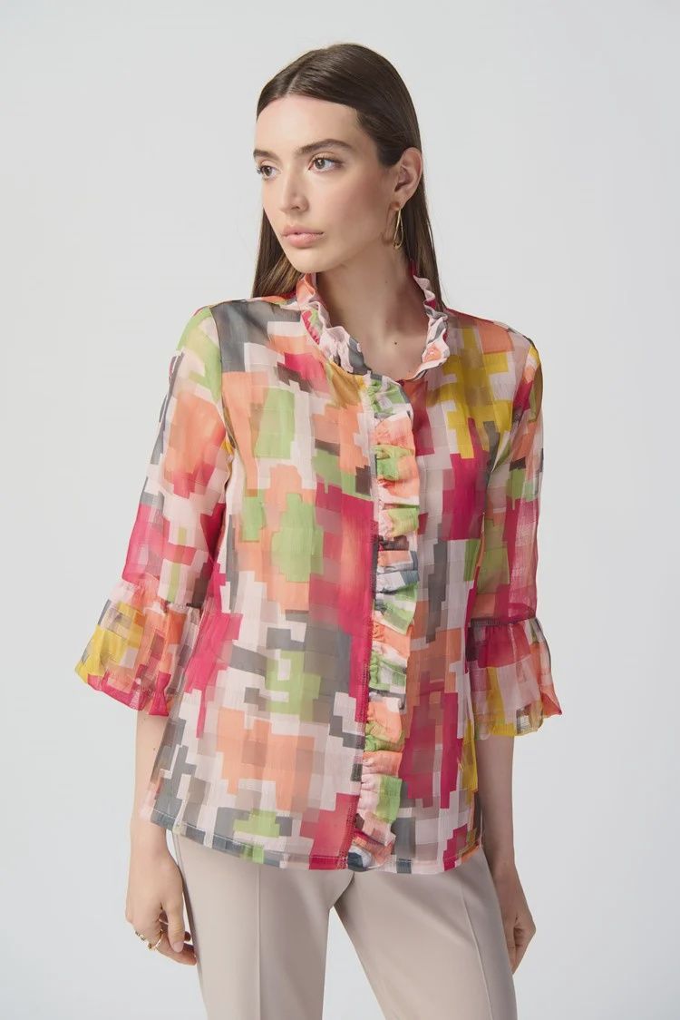 Joseph Ribkoff Abstract Print Woven Jacket