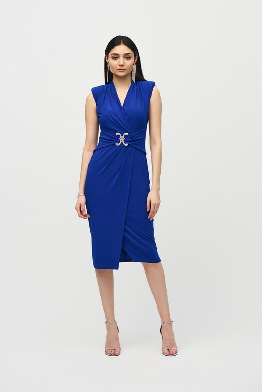 Joseph Ribkoff - Three-Quarter Sleeve Wrap Dress FINAL SALE PRICE main image 1