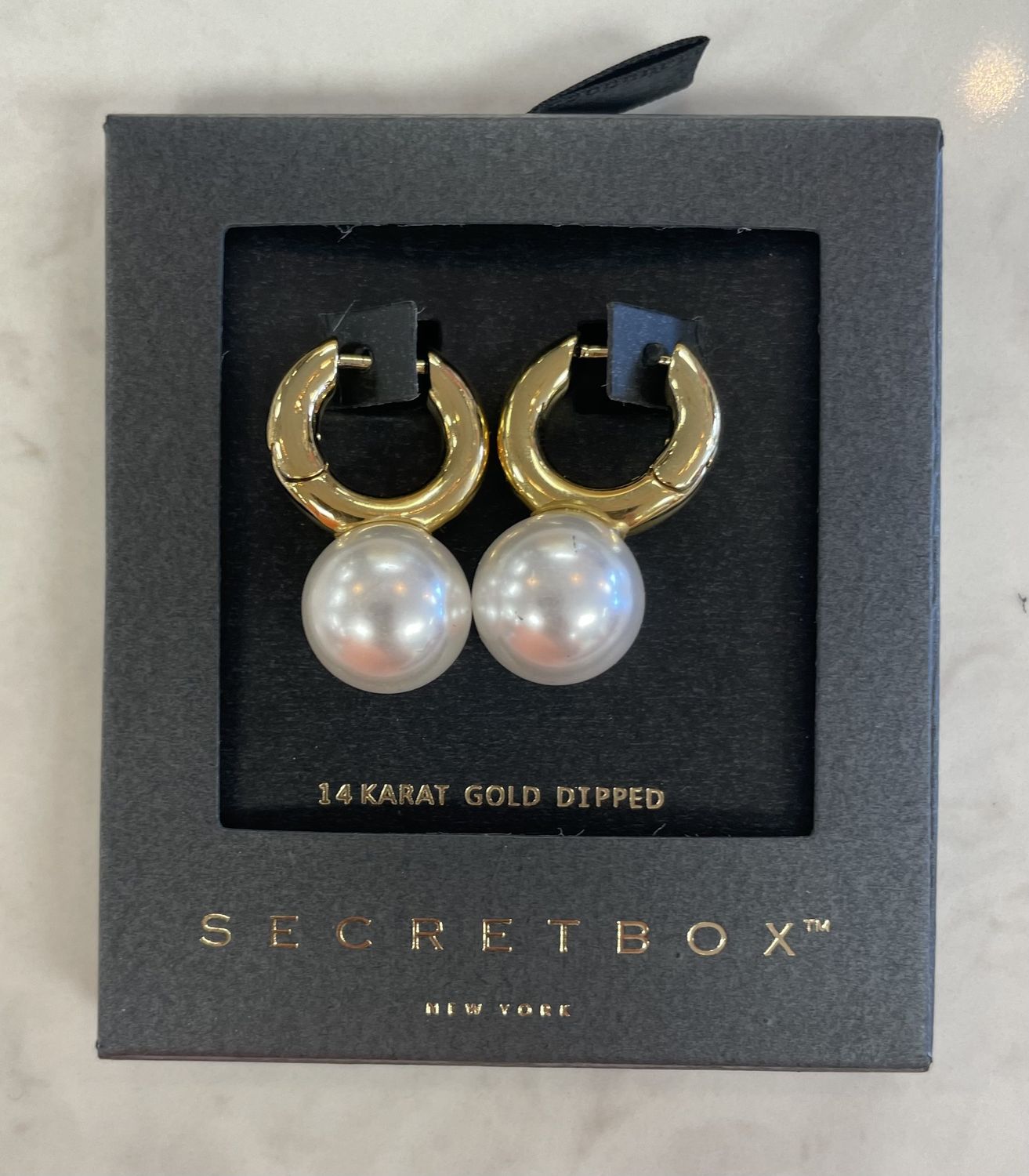 Gold Pearl Drop Earring
