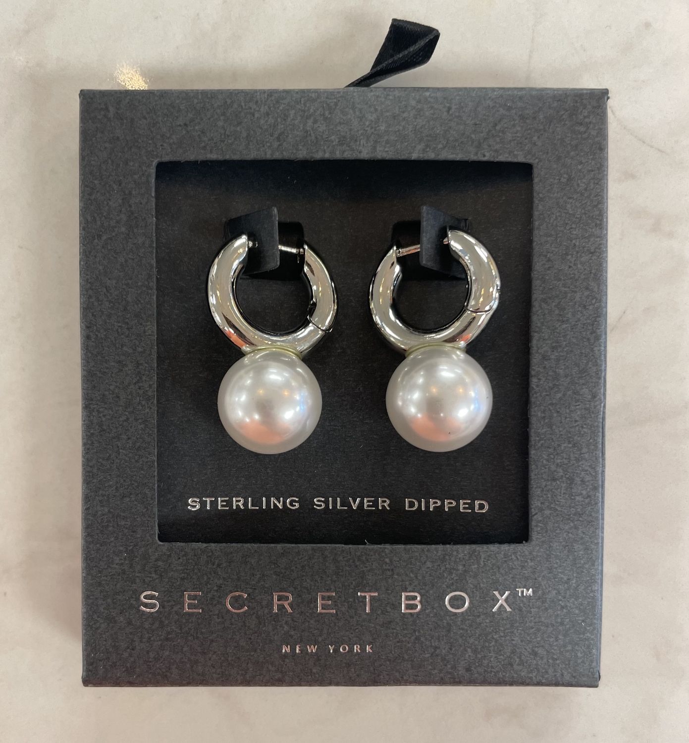 Silver Pearl Drop Earrings