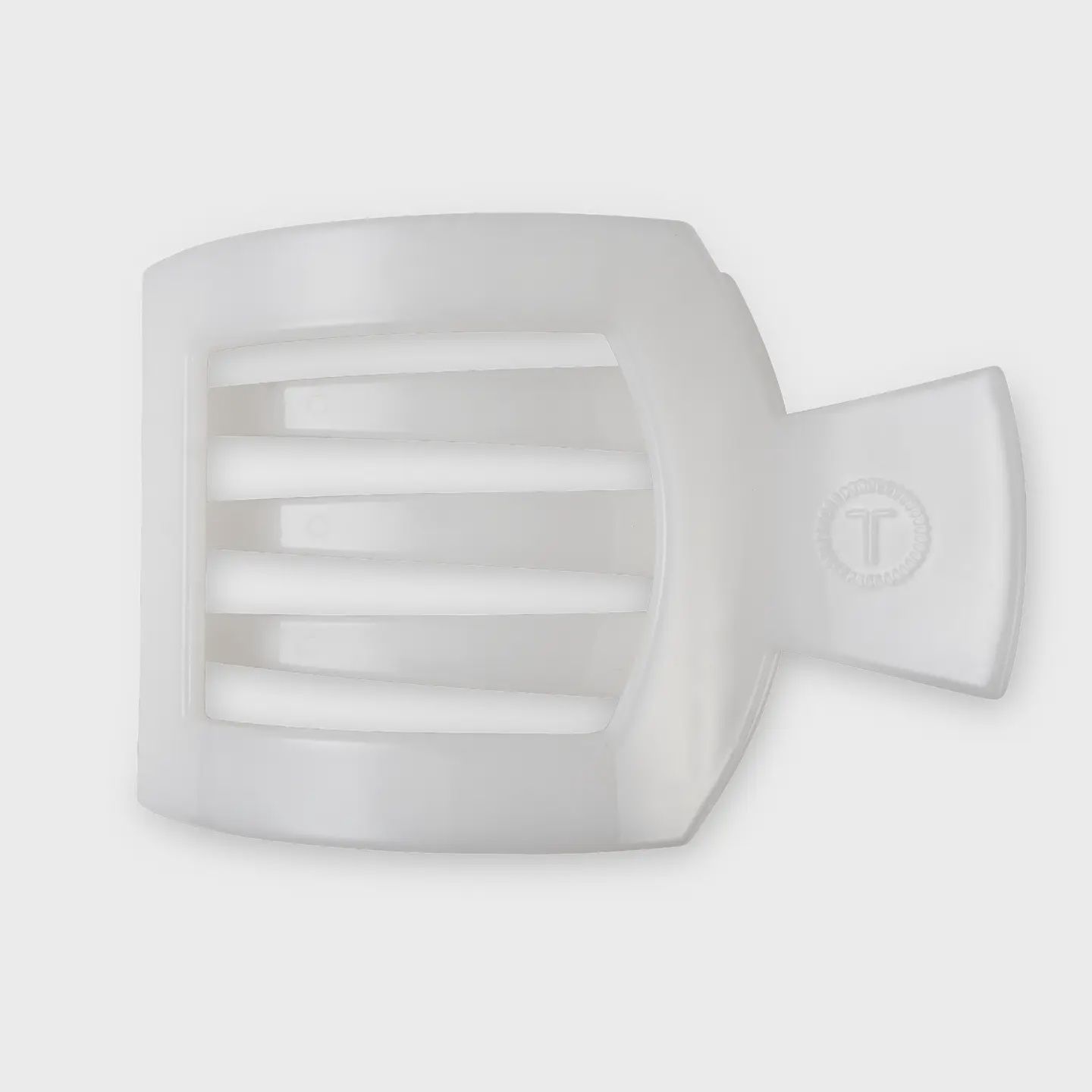 Teleties Coconut White Large Flat Square Clip