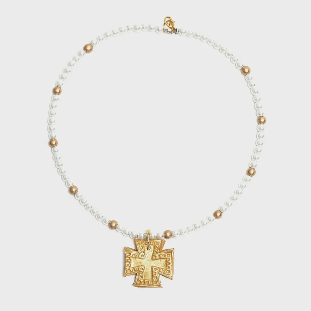 Hidden Truth Jewelry Pearls with the Elizabeth Cross Necklace