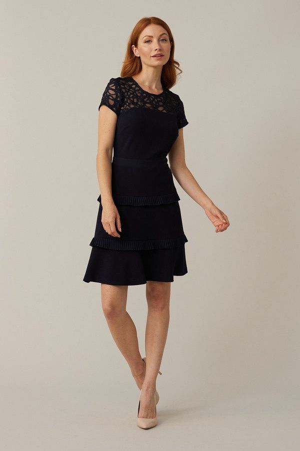 Joseph Ribkoff Lace Neckline Dress