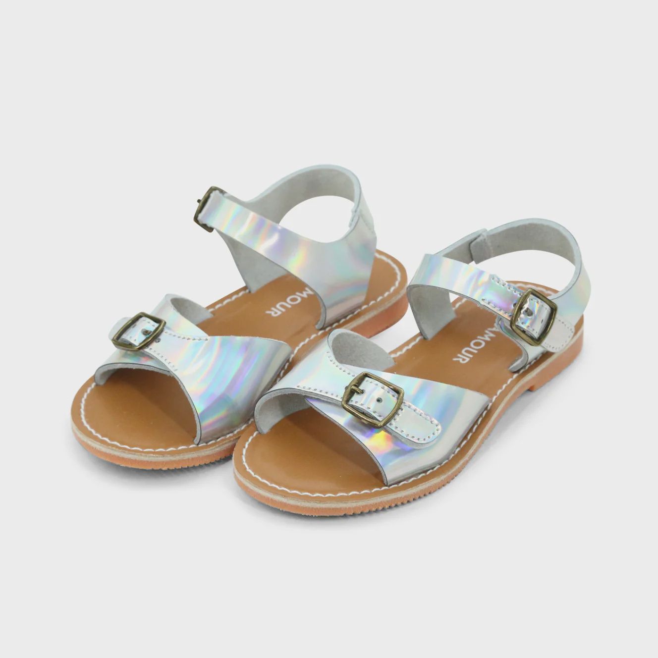 L&#39;amour Olympia Buckled Sandal - Holographic
