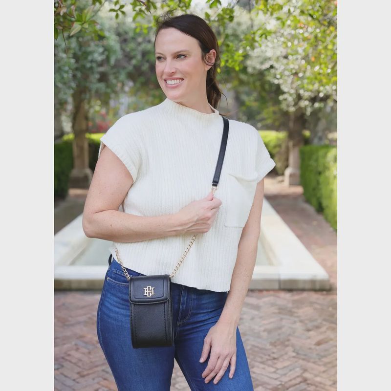 Caroline Hill Paige Cell Phone Crossbody - Black