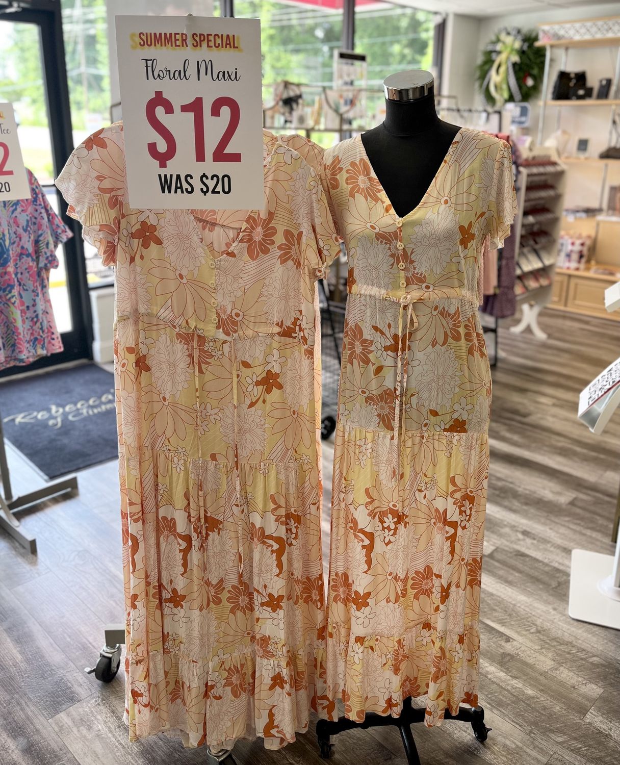 Ruffle Sleeve Floral Maxi