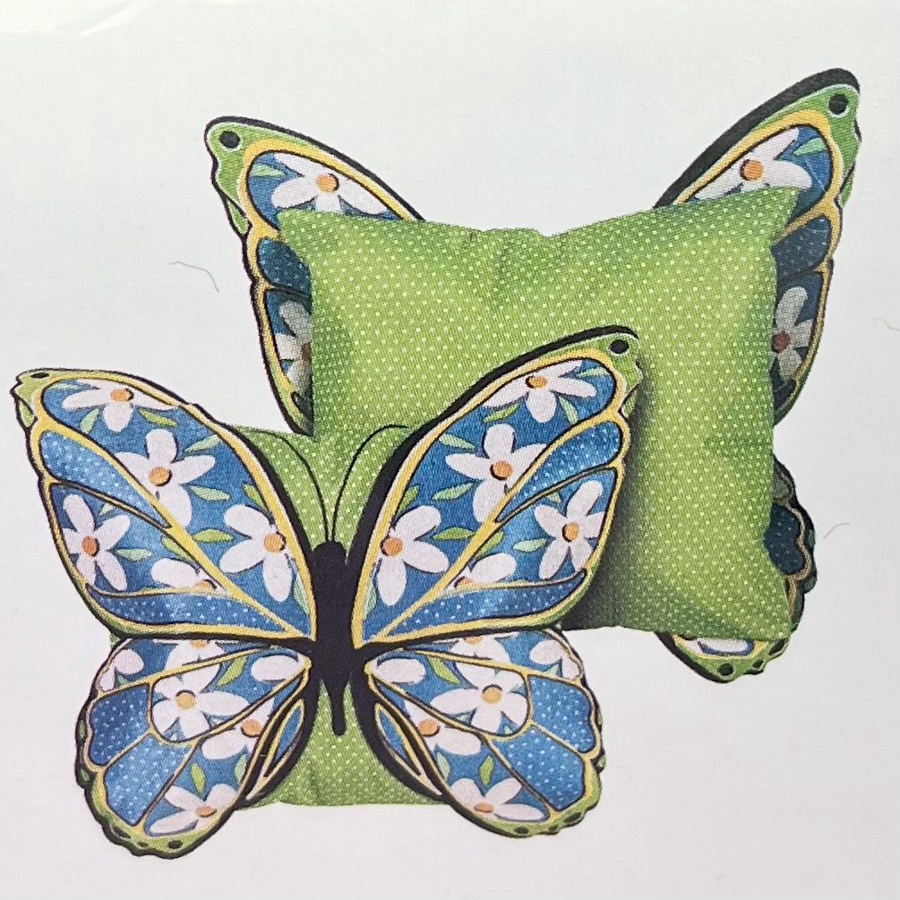 Evergreen Floral Butterfly Welcome Applique Wings 18&quot; Interchangeable Pillow Cover