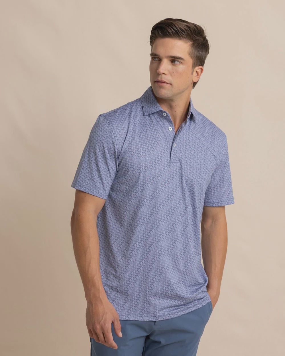 Southern Tide Driver Vacation Views Printed Polo