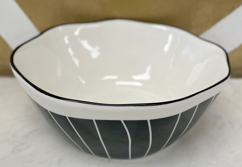 Black and White Serving Bowl