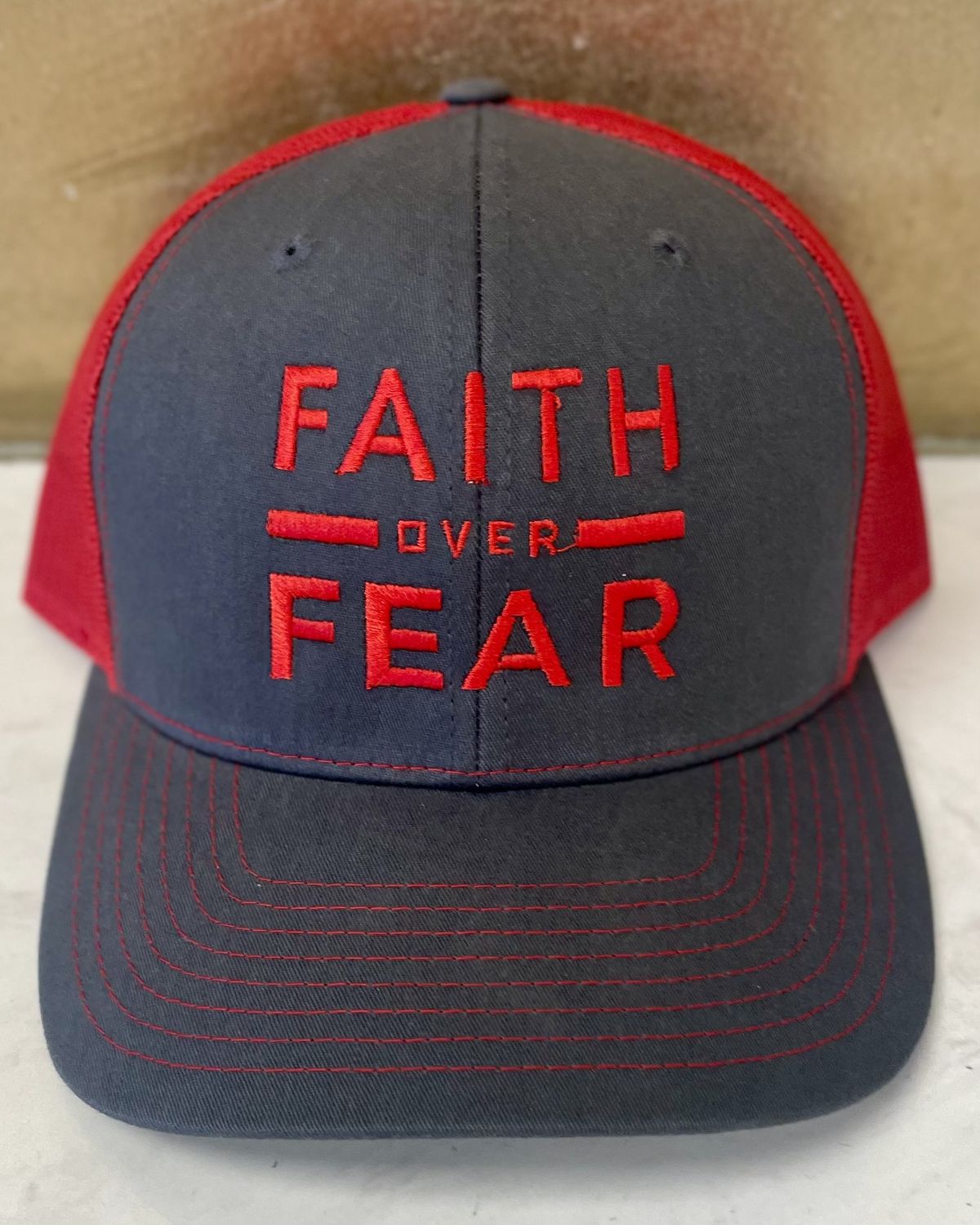 Richardson - Faith Over Fear - Red/Grey Hat