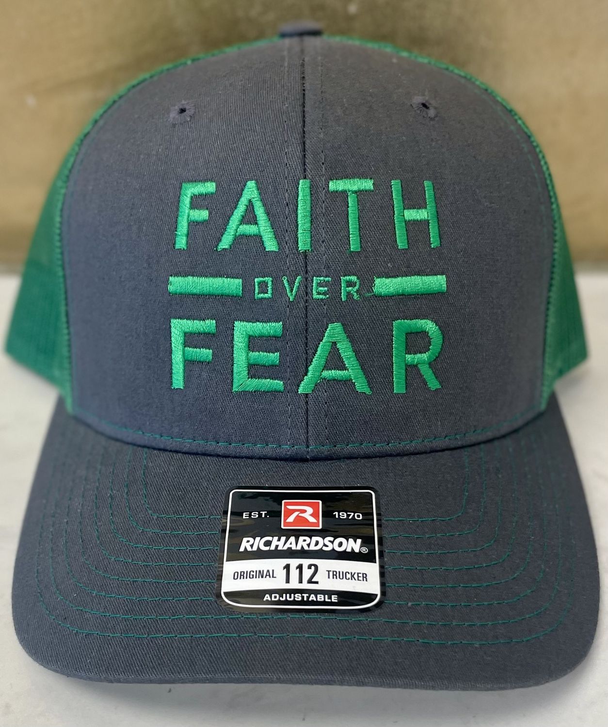 Richardson - Faith Over Fear - Green/Grey Hat