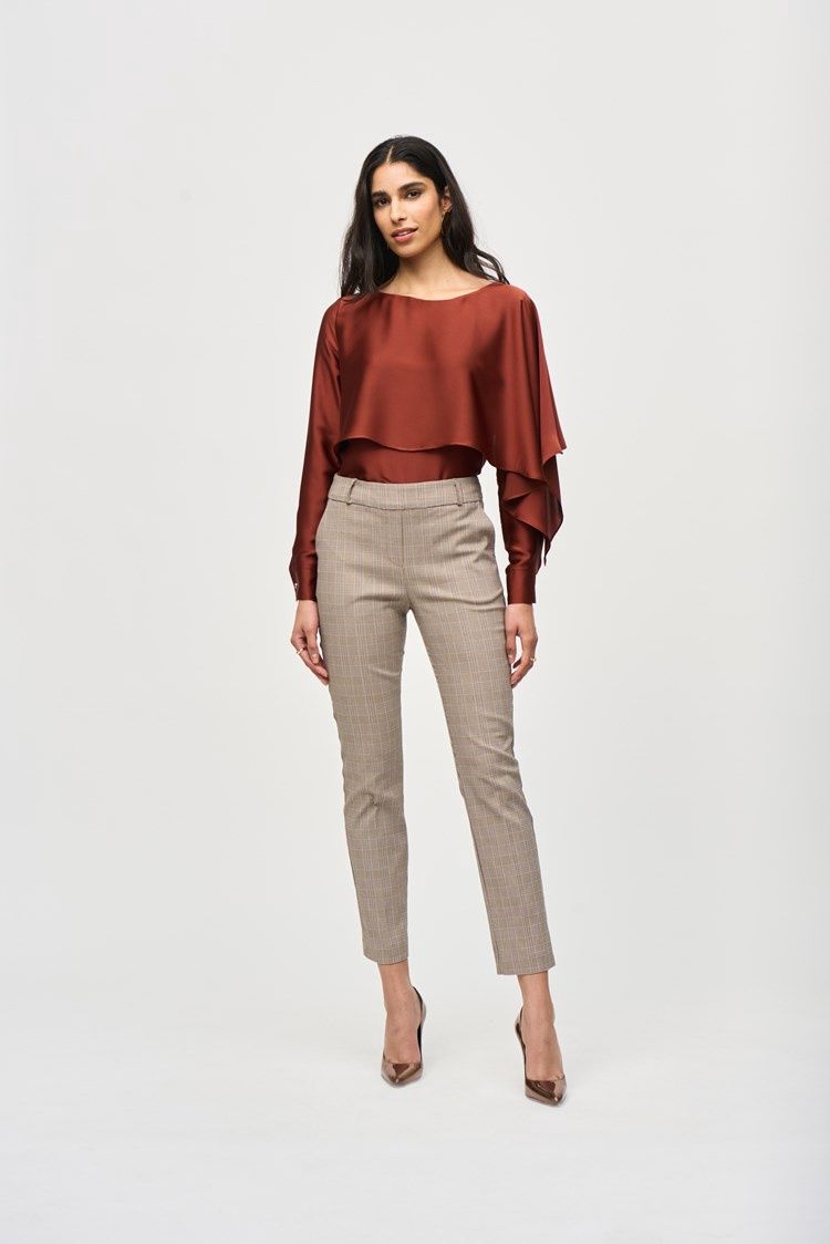 Joseph Ribkoff Millennium Plaid Slim Fit Pants