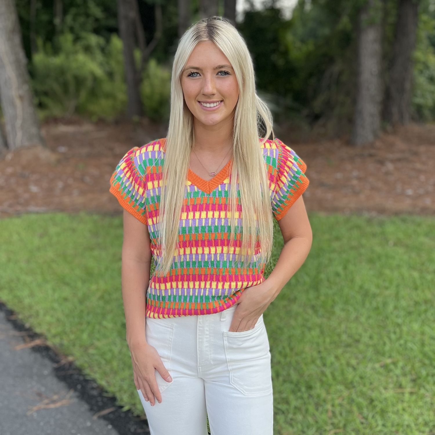 Flutter Sleeve Lightweight Short Sleeve Sweater