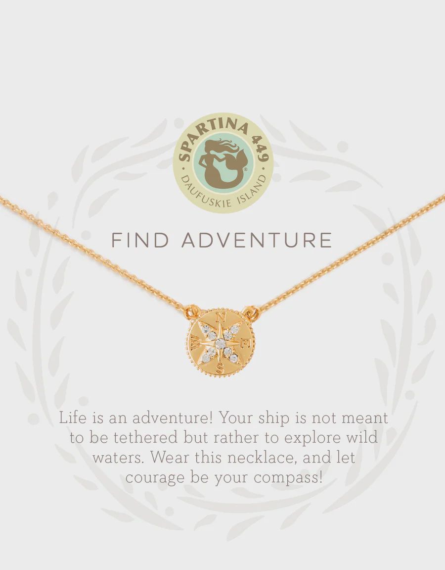 Spartina 449 Sea La Vie Adventure/Compass Necklace, Colour: Gold