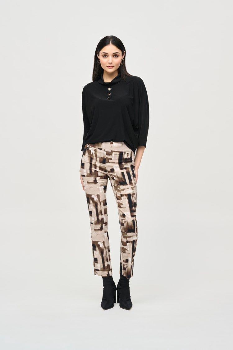 Joseph Ribkoff Millennium Abstract Print Slim Pull-On Pants