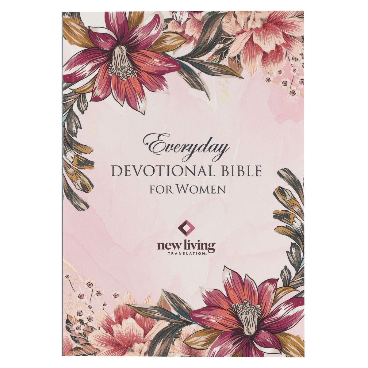 Christian Art Gifts Pink Lily NLT Everyday Devotional Bible for Women