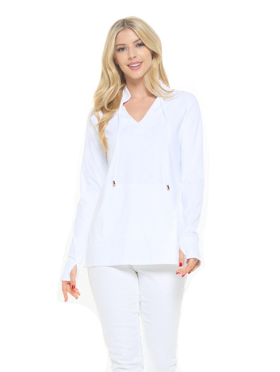 Aryeh White Scarlett Cuffed Sleeve Pullover