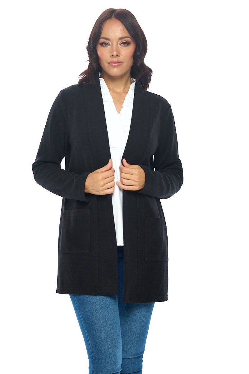 Aryeh Black Maggie Open Front Coat