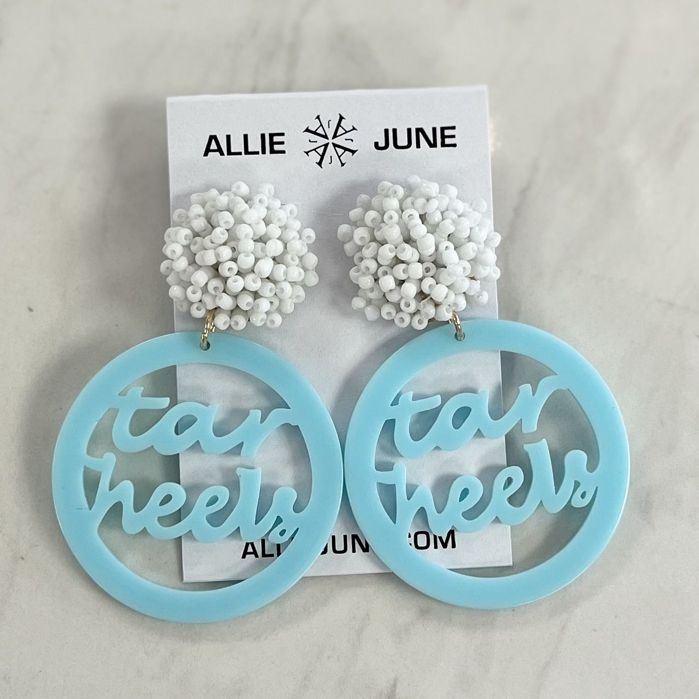 Allie June College Game Day Earrings Unc Tar Heels