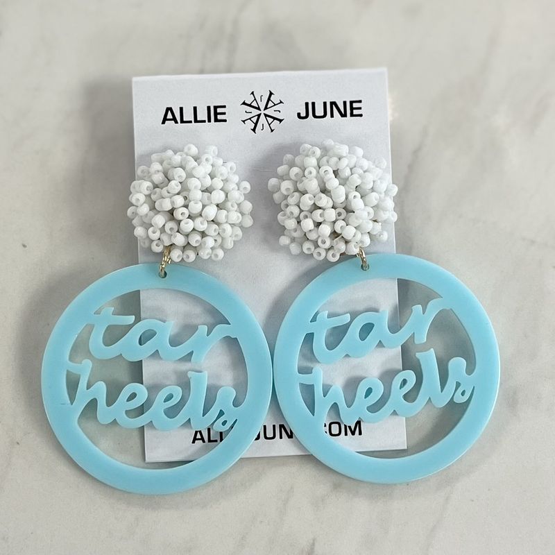 Allie June College Game Day Earrings Unc Tar Heels