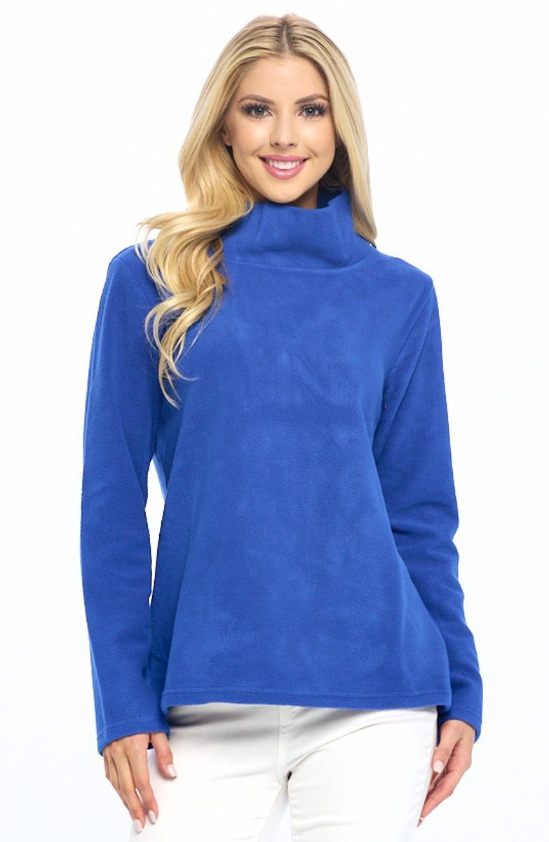 Aryeh Adriana Royal Blue High Neck Knit Top