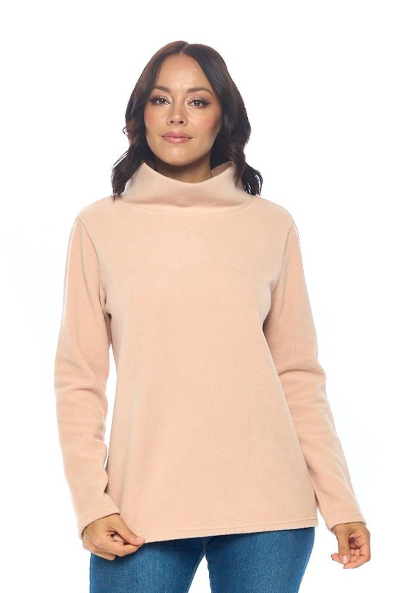 Aryeh Adriana Tan High Neck Knit Top
