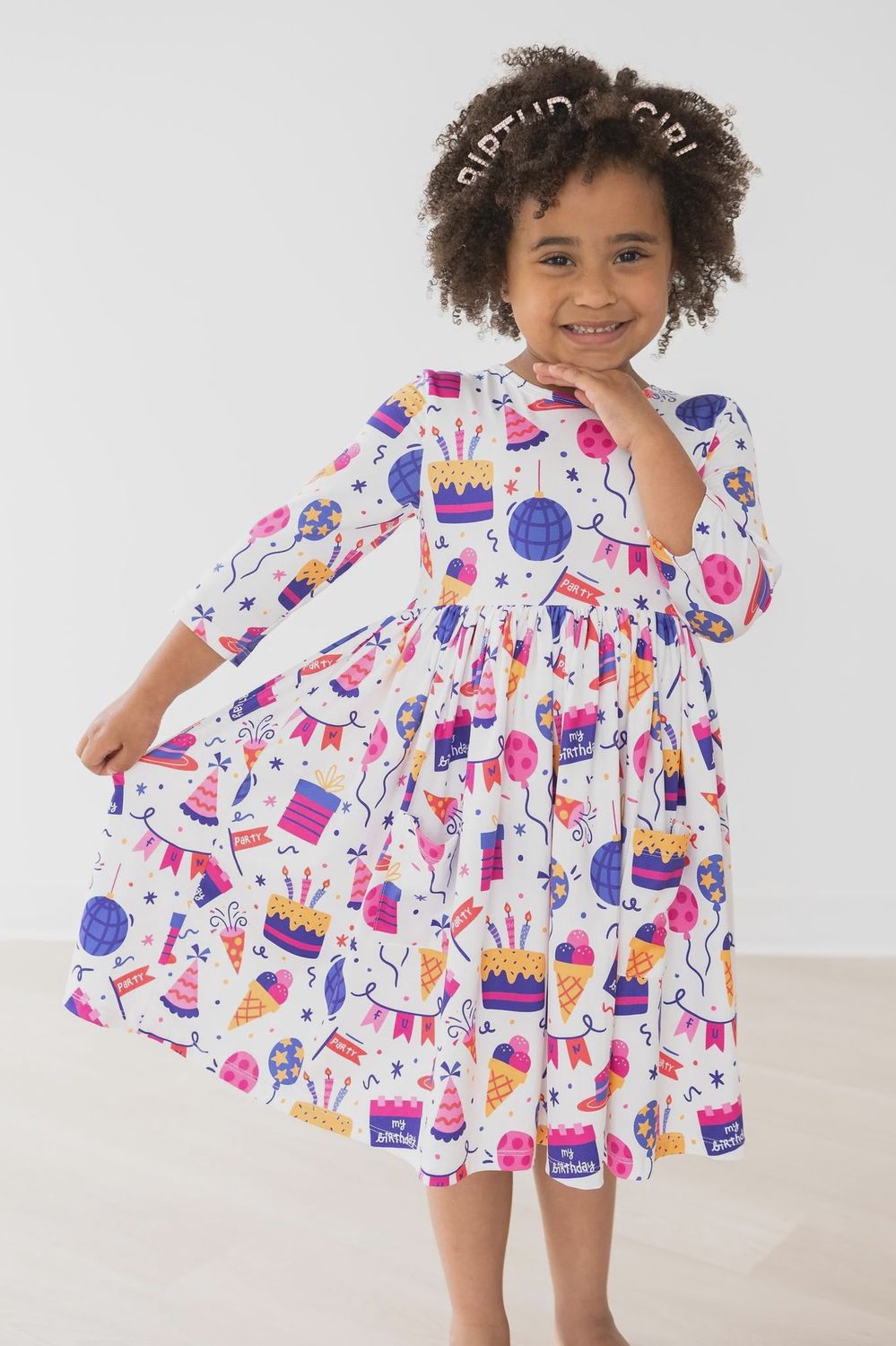 Mila and Rose Happy Birthday Girl Pocket Twirl Dress