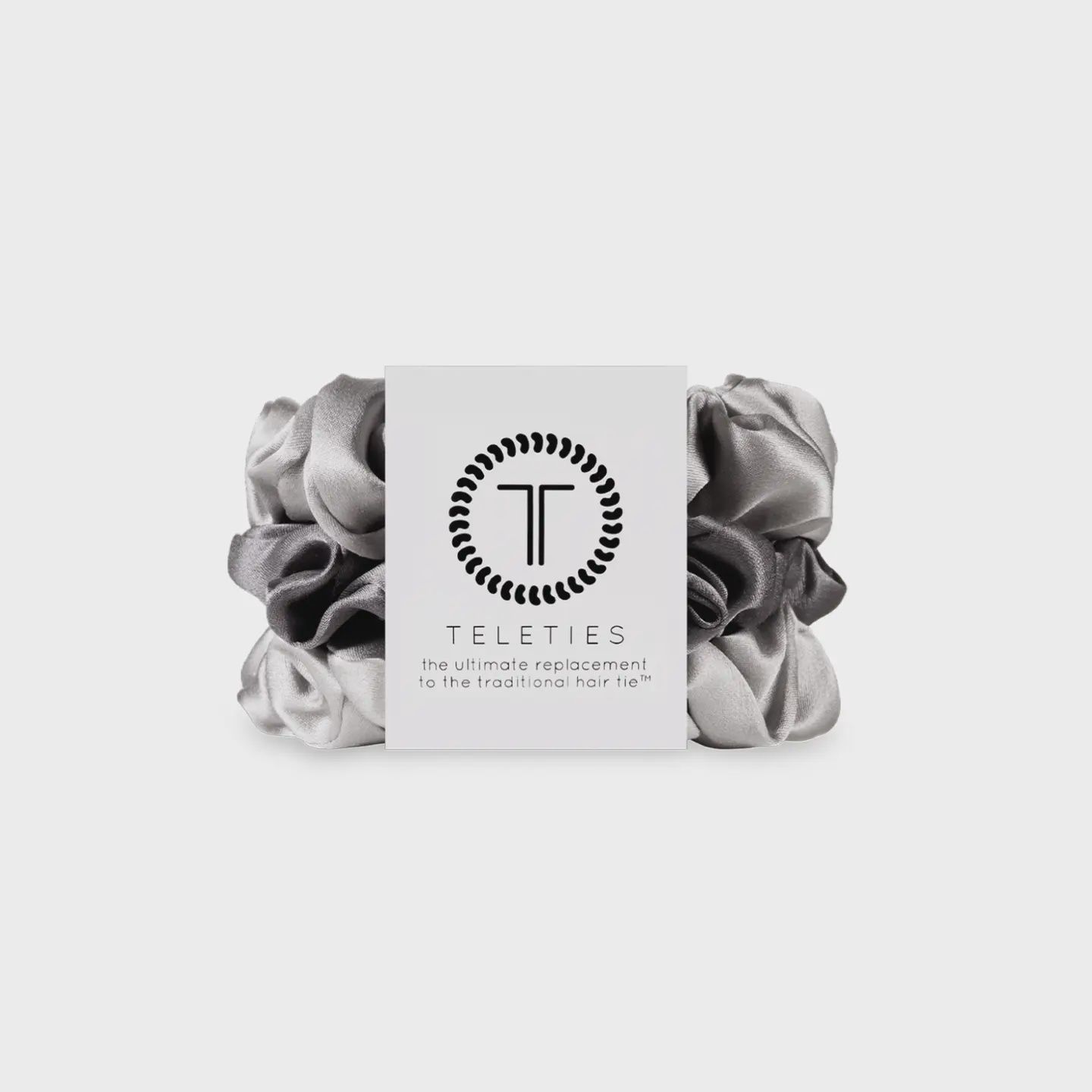 Teleties SIlver Flames Small Silk Hair Scrunchies