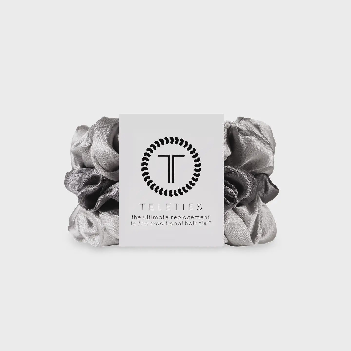 Teleties Silver Flames Large Silk Hair Scrunchies