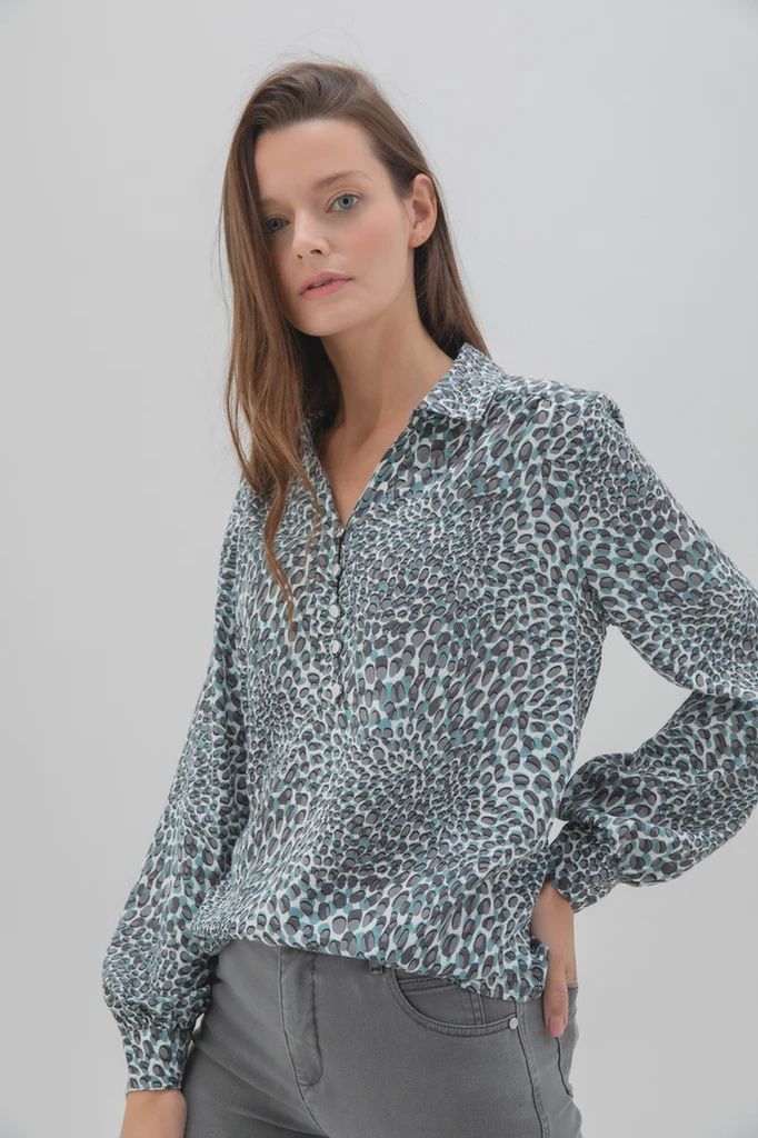Marble Fashions Sea Foam Relaxed Fit Blouse