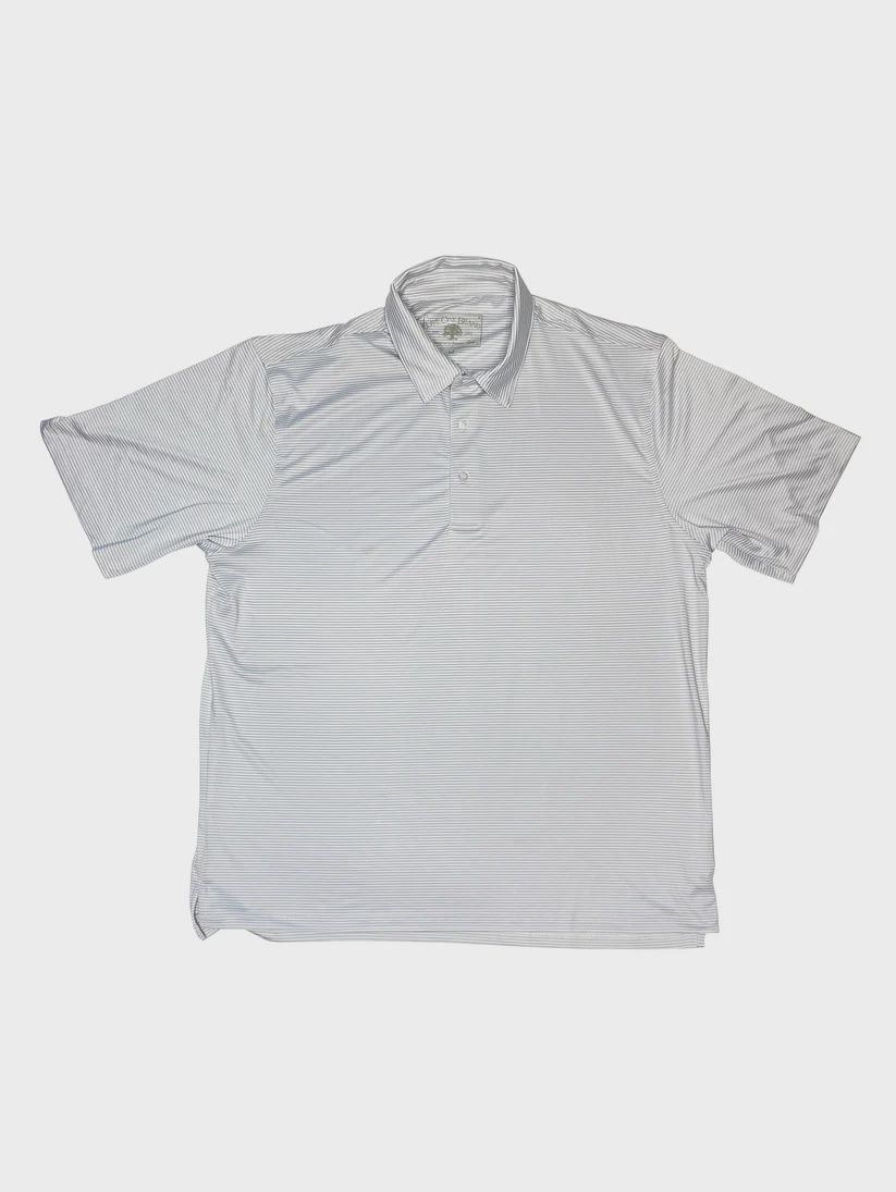 Live Oak Blue Fog  Striped Performance Polo